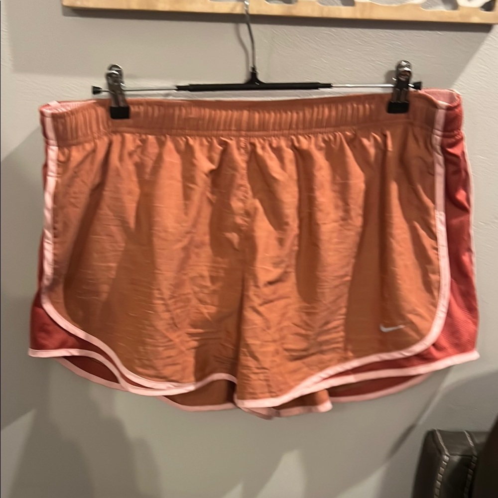 Nike Women's Peach and Coral Athletic Shorts